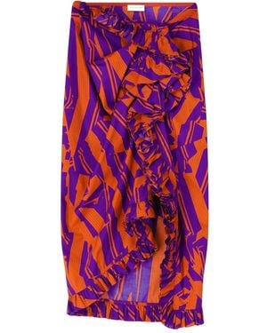 Dries Van Noten Ruffled Cotton Skirt - Red