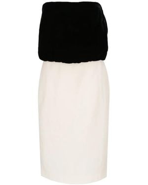Tom Ford Strapless Velvet-Panel Dress - Black