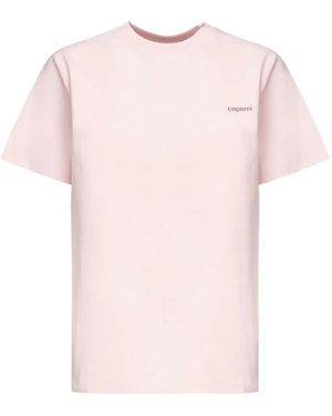 Coperni Embroidered Cotton T-Shirt - Pink