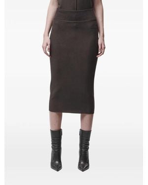 Thom Krom Ribbed-Waistband Midi Skirt - Black