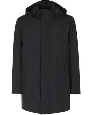 Herno Gore-Tex Hooded Concealed-Fastening Jacket - Black