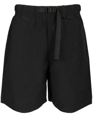Maison Kitsuné Short Ceinturé À Logo Imprimé - Black