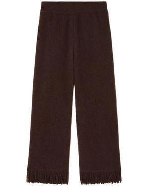 Alanui Fringed-Trim Pants - Brown
