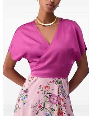 Liu Jo Satin Wrap-Cut Top - Pink