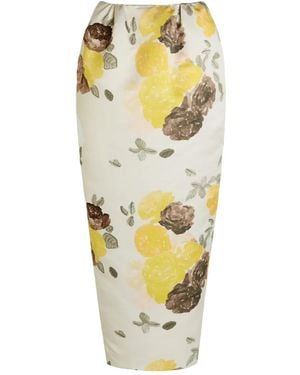 BERNADETTE Falda Midi Con Estampado Floral - Metálico