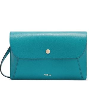 Furla Lea Turn-Lock Clutch Bag - Blue