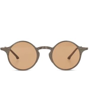Uma Wang Round-Frame Textured Sunglasses - Natural
