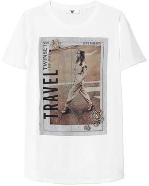 Twinset Camiseta con estampado gráfico - Blanco