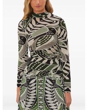 FARM Rio Lace Nature Jersey High-Neck Top - Black
