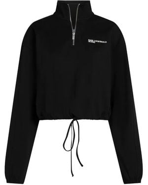 KARL LAGERFELD Sweatshirt Mit Reißverschluss - Schwarz