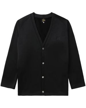 Needles Logo-Embroidered Buttoned Cardigan - Black
