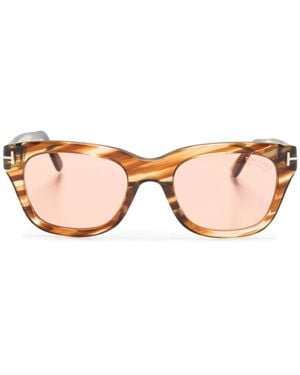 Tom Ford Occhiali Da Sole Squadrati Con Effetto Tartarugato - Rosa