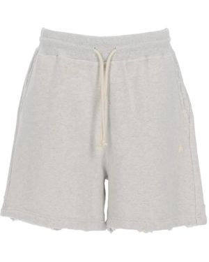 Golden Goose Star-Patch Distressed Shorts - White