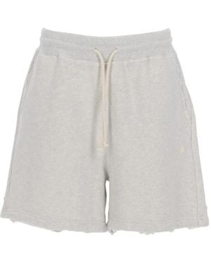 Golden Goose Star-Patch Distressed Shorts - White