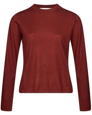 Max Mara Darsena Crew-Neck Long-Sleeve Sweater - Red