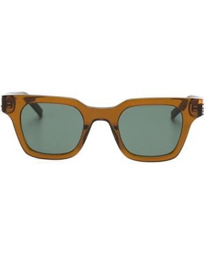 Saint Laurent Logo Square-Frame Sunglasses - Green