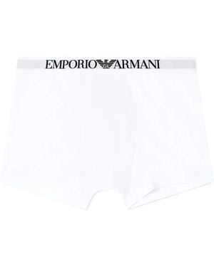 Emporio Armani Logo-Waistband Boxers - White