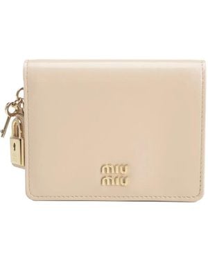 Miu Miu Small Leather Wallet - Natural