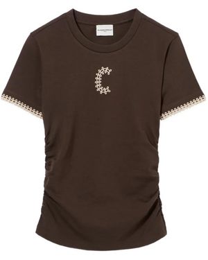 Claudie Pierlot Embroidered T-Shirt - Brown