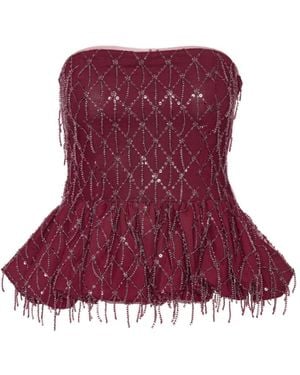 ROTATE BIRGER CHRISTENSEN Sequins Bubble Top Dark - Purple