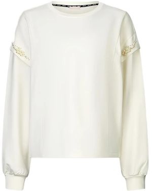 Liu Jo Pearl-Embellished Sweatshirt - White
