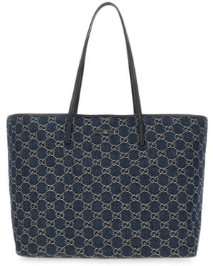 Gucci Tote Bag Aus Gg Supreme - Blau