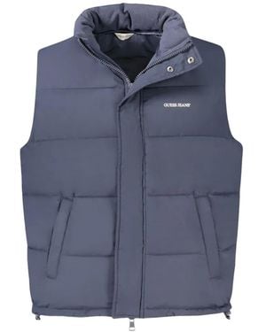Guess Gilet Matelassé À Col Montant - Blue