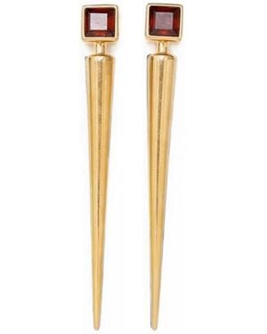 Jil Sander Stone-Embellished Drop Earrings - Metallic