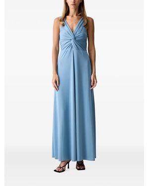 ViCOLO Twist-Detail Side-Slit Maxi Dress - Blue