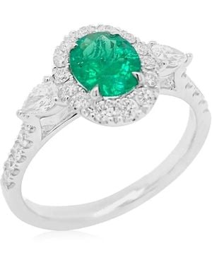 HYT Jewelry ダイヤモンド&エメラルド リング プラチナ - グリーン
