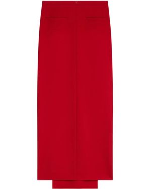 Courreges Herritage Virgin Wool Maxi Skirt - Red