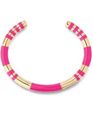 Aurelie Bidermann Positano Striped Bangle - Pink