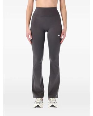 Nike Flared Logo-Print Leggings - Blue