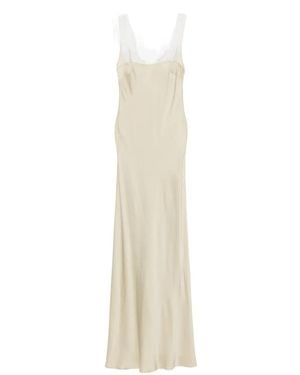 forte_forte Lace-Trim Satin Maxi Dress - White