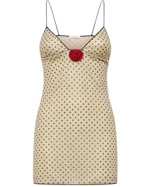 Oséree Lumière Rose Pois Mini Dress - Natural