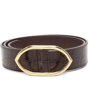 Jacquemus Calisson Croc-Effect Leather Belt - Brown
