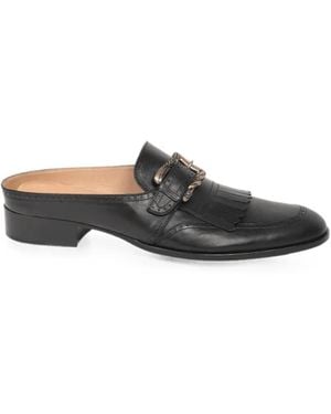 Enfants Riches Deprimes Fringed Leather Mules - Black