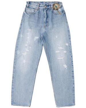 Fortela High-Waisted Five-Pocket Denim Wide-Leg Jeans - Blue