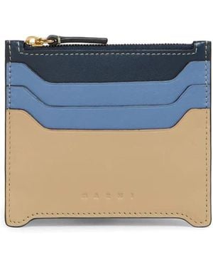 Marni Logo-Debossed Cardholder - Blue