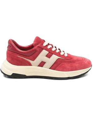 Hogan Hyperlight Logo-Patch Paneled Sneakers - Pink