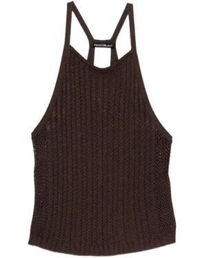 Pennyblack Crochet-Knit Ribbed Top - Brown