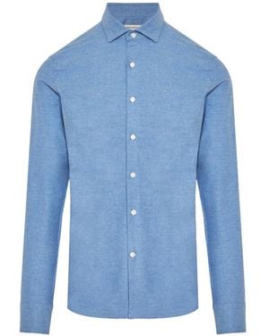 GHIRARDELLI NEXT Spread-Collar Long-Sleeve Shirt - Blue