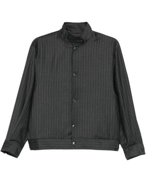 AYA MUSE Bomber Gessato Con Cappuccio - Nero