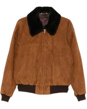 AURALEE Suede Zip-Up Jacket - Brown