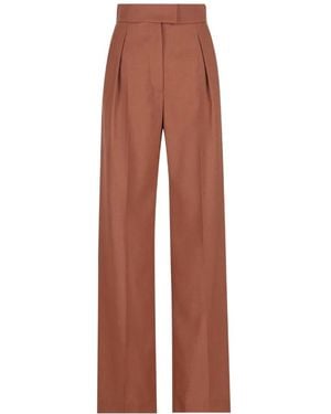 Valentino Garavani Pleated Wide-Leg Trousers - Brown