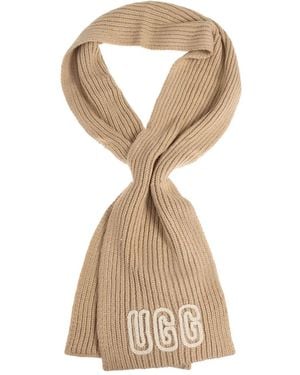UGG Gerippter Schal mit Logo - Natur
