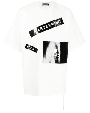 MASTERMIND WORLD Logo-Print Cotton T-Shirt - White