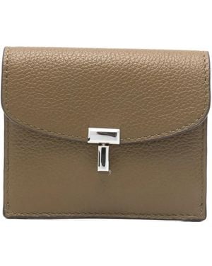 TOTEME T-Lock Leather Cardholder - Brown
