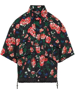 Sacai Floral-Print Flap-Pocket Shirt - Red