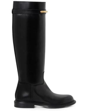 Givenchy Pinch Platte Leren Laarzen - Zwart